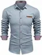 COOFANDY Jeanshemden Herren Regular fit Denim Shirt Langarmhemd Cowboy-Style Freizeit Hemden