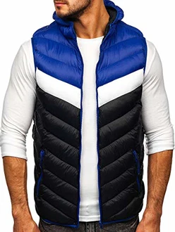 BOLF Herren Weste Bodywarmer Steppweste Funktionsweste Outdoor Freizeit Sport Style [1U1] Dunkelblau (1U1)
