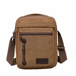 Vohoney Herren-Schultertaschen Umhängetasche Herrentasche Klein Crossbody Bag Handtasche Messenger Bag Handgelenktasche Canvas Vintage Shoulder Bag Braun