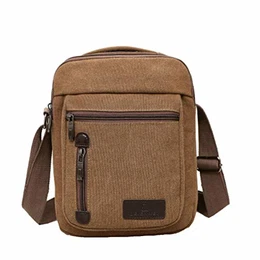 Herren-Schultertaschen Umhängetasche Herrentasche Klein Crossbody Bag Handtasche Tasche Umhängen Messenger Bag Handgelenktasche Canvas Vintage Shoulder Bag(Braun Canvas Umhängetasche)