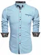 COOFANDY Herren Mode Slim Fit Kleid Hemd Freizeithemd, hellblau, M