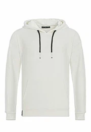 Pullover für Herren Kapuzenpullover Hoodie Sweater Premium Basic Real Oversize Weiß M