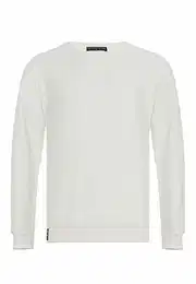 Oversize Sweatshirt für Herren Pullover Sweater Longsleeve Premium Basic Real Weiß M