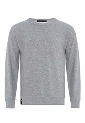 Premium Basic Real Kapuzenpullover Hoodie Sweatshirt für Herren Grau