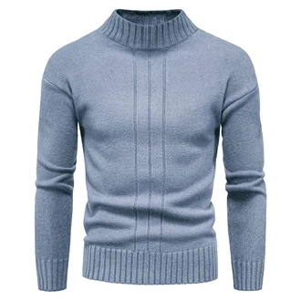 CELANDA Herren Strickpullover Warme Winter Rollkragenpullover Freizeit Slim Fit Basic Sweatshirt Longsleeve Pullover Solid für Männer Blau