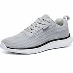 BaiMoJia Herren Leichte Laufschuhe Atmungsaktiv Mesh Turnschuhe Schnüren Fitnessschuhe Sneaker HELLGRAU