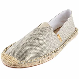 Espadrilles Slip On Casual Leichte Einfarbig Espadryle für Herren Beige 43 EU