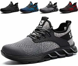 Sicherheitsschuhe Herren Arbeitsschuhe Damen Leicht Atmungsaktiv Sportlich Schutzschuhe mit Stahlkappen (Grau 43EU)