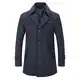 YOUTHUP Mantel Herren Wollmantel Winter Wolle Kurzmantel Regular Fit Herrenmantel Business Freizeit Wintermantel, Navy blau, M