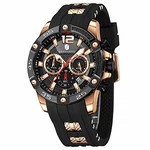 SAPPHERO Herren Uhr Quarzwerk 3ATM Multifunktional Design Sportliches Lässig Business Geschenk Uhren Schwarz