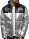 OZONEE Herren Winterjacke Jacke Winter Farbvarianten Warm Bomberjacke Steppjacke Wintermantel Kunstfell Daunenjacke Leichte Jacket Outdoor Puffer Gepolstert 777/8838K/2 Silber M