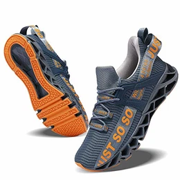 Herren Laufschuhe Turnschuhe Sportschuhe Straßenlaufschuhe Sneaker Atmungsaktiv Trainer für Running Fitness Gym Outdoor Leichte (2-Dunkelgrau,43 EU)