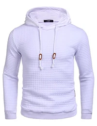 Herren Kapuzenpullover Hipster Gym Langarm Kordelzug Karierten Jacquard Pullover Hoodies