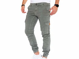 Herren Hosen Cargohose Herren Causual Slim Fit Cargohose aus Baumwolle Outdoorhose männer Chino Hose Freizeithose Jogging Hose treckking Hose 6 Taschen 4 Farben 8002 (Olive, 32)