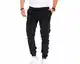 Styleko Cargohose Herren Cargohose aus Baumwolle Outdoorhose männer verwaschen Cargohose Chino Hose Freizeithose Jogging Hose treckking Hose Causual Hose  6 Taschen  4 Farben 8001 (Black, 32)
