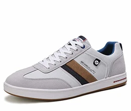 Freizeitschuhe Herren Sneaker Walkingschuhe Berufsschuhe Wanderschuhe Leichte Trainers Größe 40-46 (L Grau Weiß, Numeric_43)