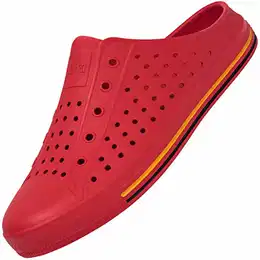Damen Clogs Sommer Leichte Atmungsaktiv Garten Pantoffeln Herren rutschfest Badeschuhe Comfort Hausschuhe Indoor Outdoor Strand, Slipper Rot 43 EU