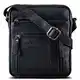 ROYALZ 'Dallas' Kleine Umhängetasche Herren Leder Vintage Look Echtleder Männer Ledertasche Mini Schultertasche Herrenhandtasche Messanger Bag, Farbe:Schwarz
