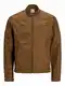 JACK & JONES Herren Kunstleder-Jacke JjeRocky Faux Biker Jacket, Farbe:Braun, Größe:M