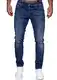 MERISH Jeans Herren Slim Fit Jeanshose Stretch Denim Hose Designer 1512 (32-32, 1512-02 Dunkelblau)
