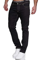 MERISH Jeans Herren Slim Fit Jeanshose Designer (1512, 1509) Schwarz (1512-01)