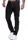 MERISH Jeans Herren Slim Fit Jeanshose Stretch Denim Hose Designer 1512 (34-32, 1512-01 Schwarz)