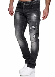 MERISH Jeans Herren Slim Fit Jeanshose Stretch Denim Designer Hose 1507 (32-32, 1506-4 Anthrazit)