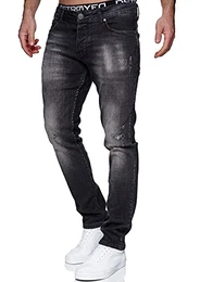 Jeans Herren Slim Fit Jeanshose Stretch Denim Designer Hose 1507(32W / 32L, 1507-5 Anthrazit)
