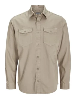 JACK & JONES Hemd 'Sheridan' Khaki/Braun/Beige