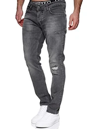 Jeans Herren Slim Fit Jeanshose Stretch Denim Designer Hose 1507 (32-32, 1506-3 Grau)