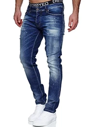 Jeans Herren Slim Fit Jeanshose Stretch Denim Designer Hose 1507 (32-32, 1507-3 Dunkelblau)