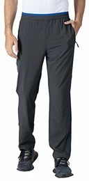 Herren Traininghose Jogginghose Leicht Sporthose Lang Schnell Trocknend Sporthose Running Fitnesshose mit Taschen(Dunkelgrau,L)