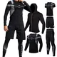 BOOMCOOL Männer Workout Kleidung Outfit Fitness Bekleidung Fitnessstudio Outdoor Laufen Kompressionshose Shirt Top Langarm Jacke 4PCS oder 5pcs