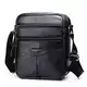 KSIBNW Herren Schultertasche aus echtem Leder Kopfschicht Rindsleder Mode Retro Kleine Herren Umhängetasche Umhängetasche Umhängetasche ipad Bag Pack Brieftasche für Herren (Schwarz)