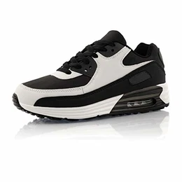® Damen Herren Sportschuhe Dämpfung Sneaker leichte Laufschuhe Schwarz Weiß EU 43