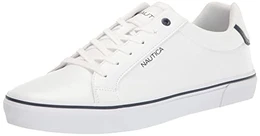 Men's Leonard Casual Lace-Up Shoe,Classic Low Top Loafer, Fashion Sneaker-White-10.5