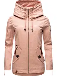 Damen leichte Übergangsjacke mit Kapuze Wekoo Light Rose Dots Gr. M
