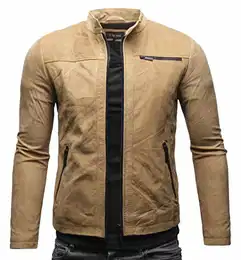 Epic Herren Lederjacke Cleane Basic Leder Jacke in vielen Varianten und Farben (M, Camel (Nubukleder))