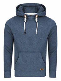 riverso Herren Kapuzenpullover RIVLuca Hoodie Sweatshirt Pullover Kapuze Kängurutaschen Regular Fit Einfarbig Baumwolle Grau Grün Blau Schwarz Rot S M L XL 2XL 3XL 4XL 5XL (M, Dark Blue (19400))