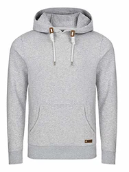 riverso Herren Kapuzenpullover RIVLuca Hoodie Sweatshirt Pullover Kapuze Kängurutaschen Regular Fit Grau/Light Grey