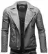 Crone Theo Herren Lederjacke Ecoleder Basic Biker Jacke aus weichem Rindsleder oder Ecoleder (M, Matt Grau (Ecoleder))