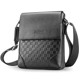 KSIBNW Umhängetaschen für Herren Reißverschlüsse Mit PU-Leder für Job Travel Bag Freizeittasche Business-Tasche Aktentasche(Braun)
