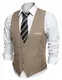 COOFANDY Herren Top Designed Slim Fit Business Kleid Weste Weste, Leichtes Khaki, Gr.Medium