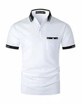 GHYUGR Poloshirts Herren klassisch Kurzarm Polohemd Golf T-Shirt Weiß