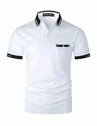 GHYUGR Poloshirts Herren klassisch Kurzarm Polohemd Golf T-Shirt Weiß