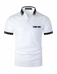 Poloshirts Herren klassisch Kurzarm Baumwolle Polohemd Golf T-Shirt S-XXL,Weiß 01,M