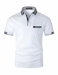 GHYUGR Herren Poloshirt Basic Kurzarm Polohemd Weiß