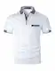 GHYUGR Herren Poloshirt Baumwolle Kurzarm Shirt klassisch Plaid T-Shirt,Weiß 01,M