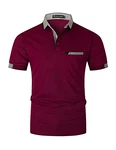 GHYUGR Herren Poloshirt Basic Kurzarm Polohemd Rot