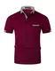 GHYUGR Herren Poloshirt Baumwolle Kurzarm Shirt klassisch Plaid T-Shirt,Rot 01,M